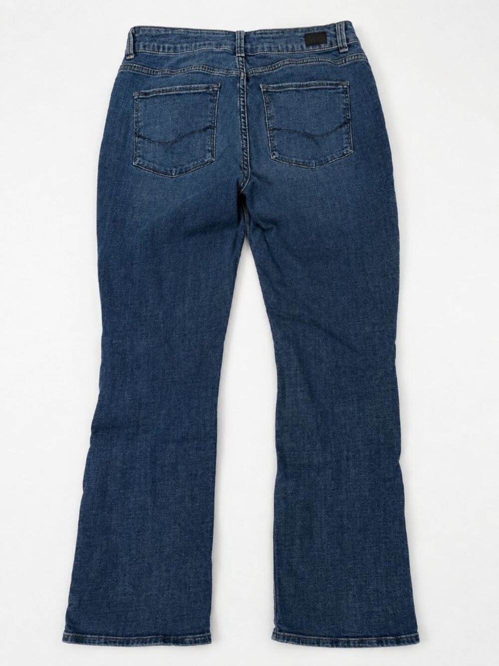 Lee Women's Medium Wash Bootcut Jeans Size 14 Stretch Denim Casual Pants - Picture 2 of 4